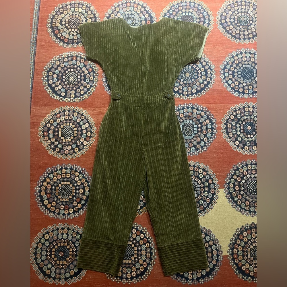 Nehera Olive Green Corduroy Jumpsuit